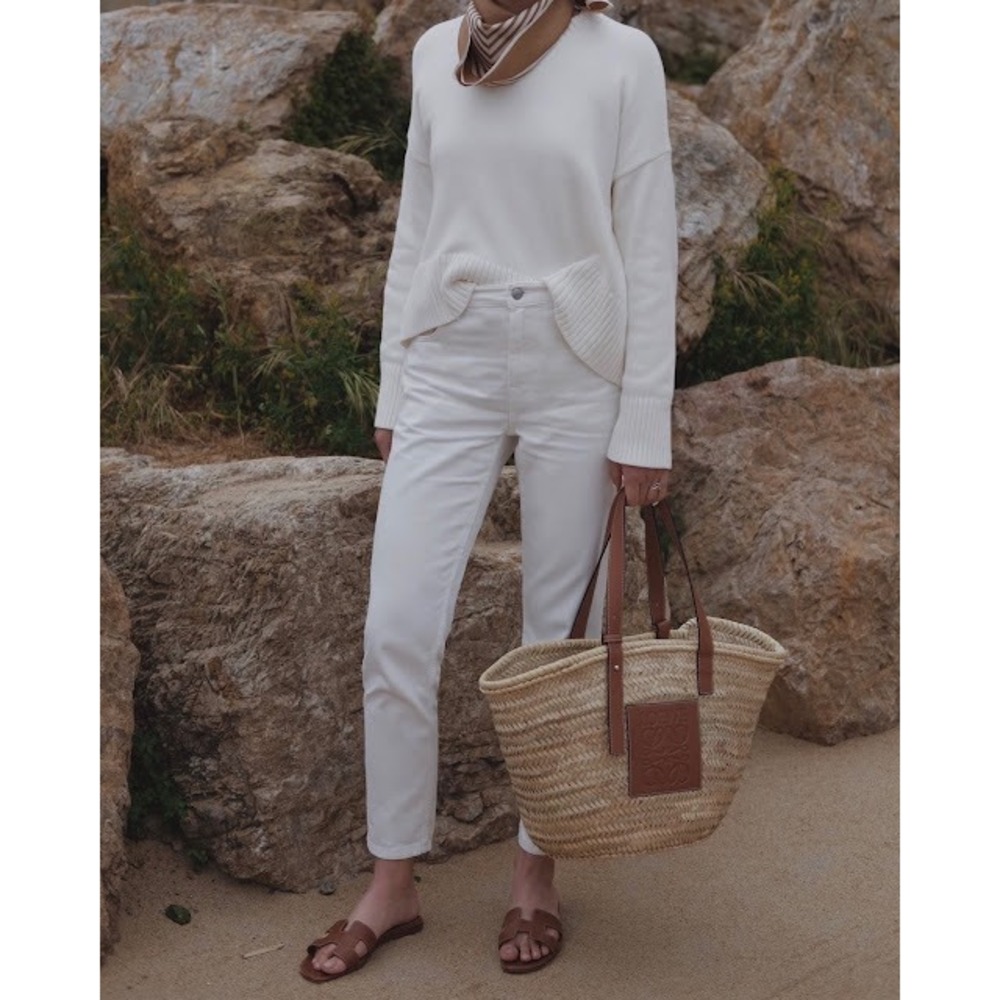 Everlane The Summer Jean White Organic Cotton High Rise Straight Leg Size 27 Reg